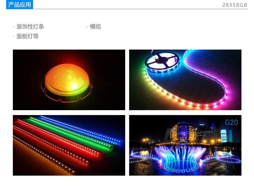 2835RGB贴片LED灯珠,汽车照明,车内装饰灯,氛围灯,装饰性灯条,面板灯,模组